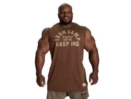 Gasp THROWBACK S/L WASHED TIMBER – tielko Gasp oprané hnedé