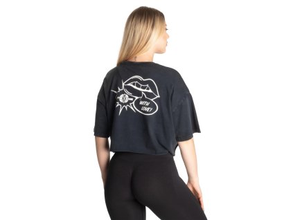 Better Bodies WITH LOVE TEE WASHED BLACK – tričko Better Bodies oprané čierne
