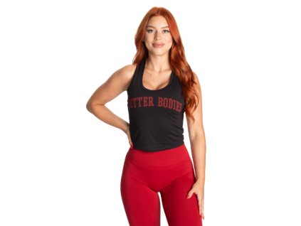 Better Bodies BB CROP T-BACK BLACK/RED – tílko Better Bodies černo-červené