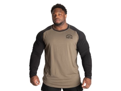 FitnessHouse.cz - pánské triko s dlouhým rukávem Gasp IRON CAMP RAGLAN WASHED GREEN/BLACK no. 221046-665.1