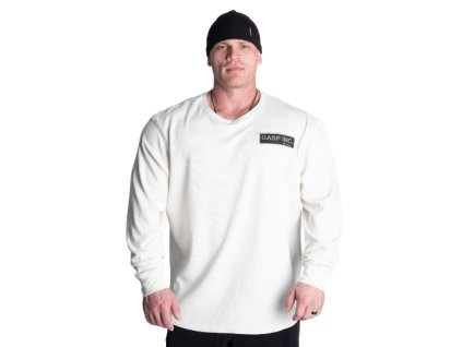 FitnessHouse.cz - pánská lehká termo mikina pro kulturisty Gasp G.U.I THERMAL LS OFF WHITE no. 221045-010.1