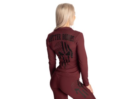 FitnessHouse.cz - přiléhavá sportovní bundička Better Bodies SKULL CORE JACKET MAROON art.no. 111179-393.1