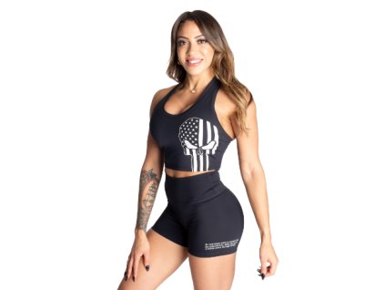 FitnessHouse.cz - komfortní sportovní dámské tílko ve zkrácené délce Better Bodies SKULL CORE TOP BLACK - art.no. 111184-999.1