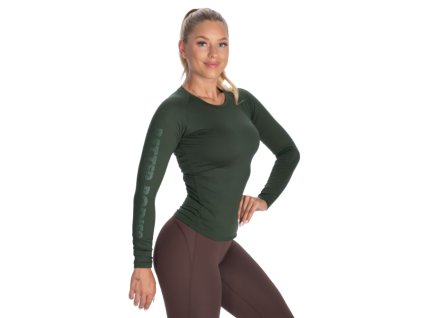 Better Bodies 82 LS DEEP FOREST – funkční triko Better Bodies tmavozelené