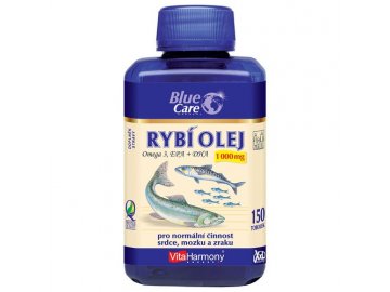 BLUE CARE Rybí olej 1000 mg - Omega 3 EPA + DHA - XXL economy balení 150 tob.