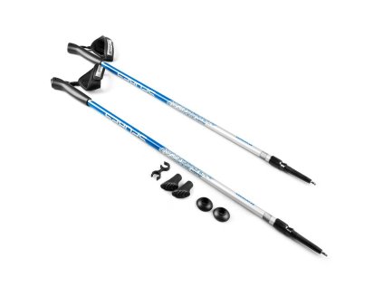 Spokey MEADOW Hole Nordic Walking 2-dílné, systém anti-shock, stříbrno-modré