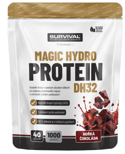 Survival Magic Hydro Protein DH32 1000 g Příchuť: Hořká čokoláda