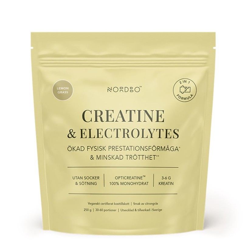 Nordbo Creatine and Electrolytes 250g lemon grass