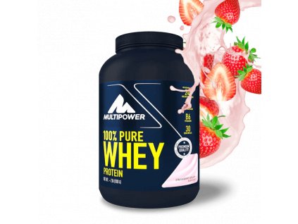 Multipower 100% pure whey protein syrovátkový protein 900 g jahoda