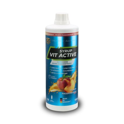 Vit Active Syrup nízkokalorický iontový nápoj koncentrát broskev maracuja 1L fitnessshop cz praha (1)