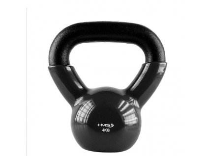 KNV04 ČIERNY KETTLEBELL POKRYTÝ VINYLOM HMS