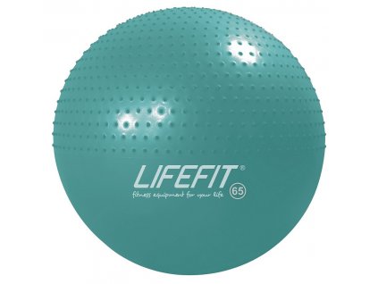 Gymnastická masážna lopta LIFEFIT MASSAGE BALL 65 cm, tyrkysová