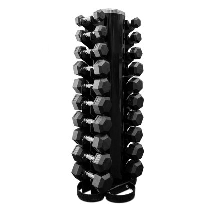 29525 3 body solid hexagon dumbbell set 1 10kg set parov jednorucnych ciniek so stojanom
