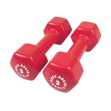 29819 body solid vinyl dumbbells 2x 3kg par vinylovych ciniek
