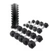 29525 body solid hexagon dumbbell set 1 10kg set parov jednorucnych ciniek so stojanom