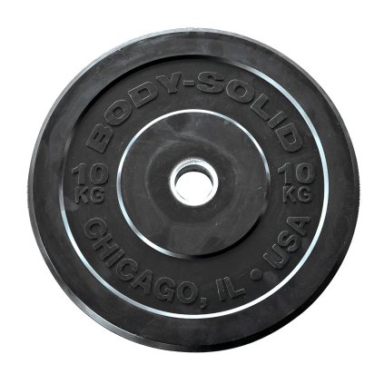 Body Solid Chicago Extreme Olympia-Bumper-Platte 10kg, gummierte Olympia-Hantelscheibe