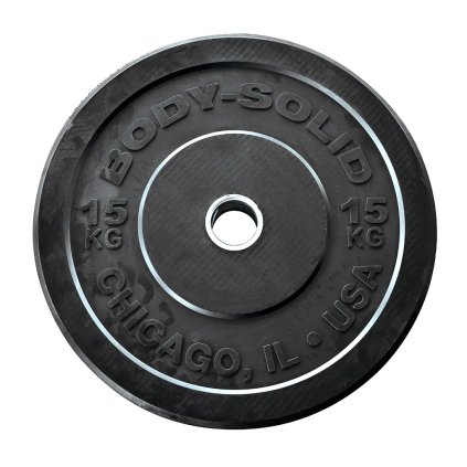 Body Solid Chicago Extreme Olympia-Bumper-Platte 15kg, gummierte Olympia-Hantelscheibe