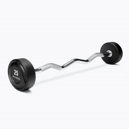 ZIVA Pevná EZ obouruční činka na biceps SL RPU 17.5 kg