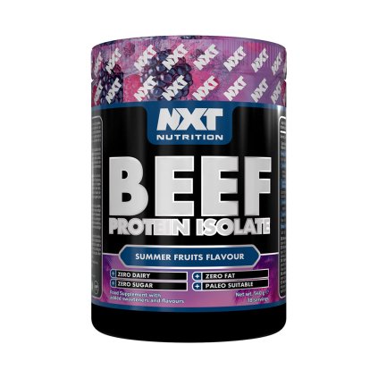 BEEF Protein isolate je rychle vstřebatelný hydrolyzovaný hovězí protein, který je ideální pro podporu regenerace a růstu svalů.