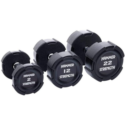 Hammer Strength Urethan Dumbbell, set 32-40 kg