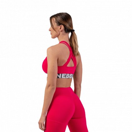 NEBBIA Dámska športová podprsenka s Cross Back strihom 410, pink