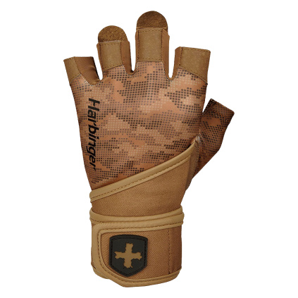 Harbinger Pro Wristwrap 2.0 - fitness rukavice, pánske, Tan camo