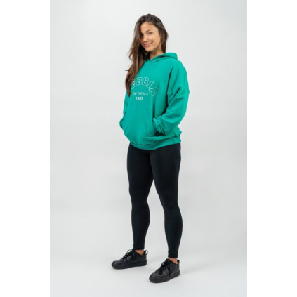 NEBBIA dámska oversize mikina s kapucňou Gym Rat 256, green
