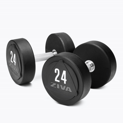 Jednoručná činka ZIVA s uretánovou úpravou do fitness centra alebo posilňovne