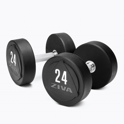 Jednoručná činka ZIVA s uretánovou úpravou do fitness centra alebo posilňovne