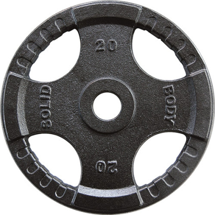 Oceľový olympijský kotúč s Quad-grip dizajnom pre všetkých, ktorí zbožňujú rinčanie železa.