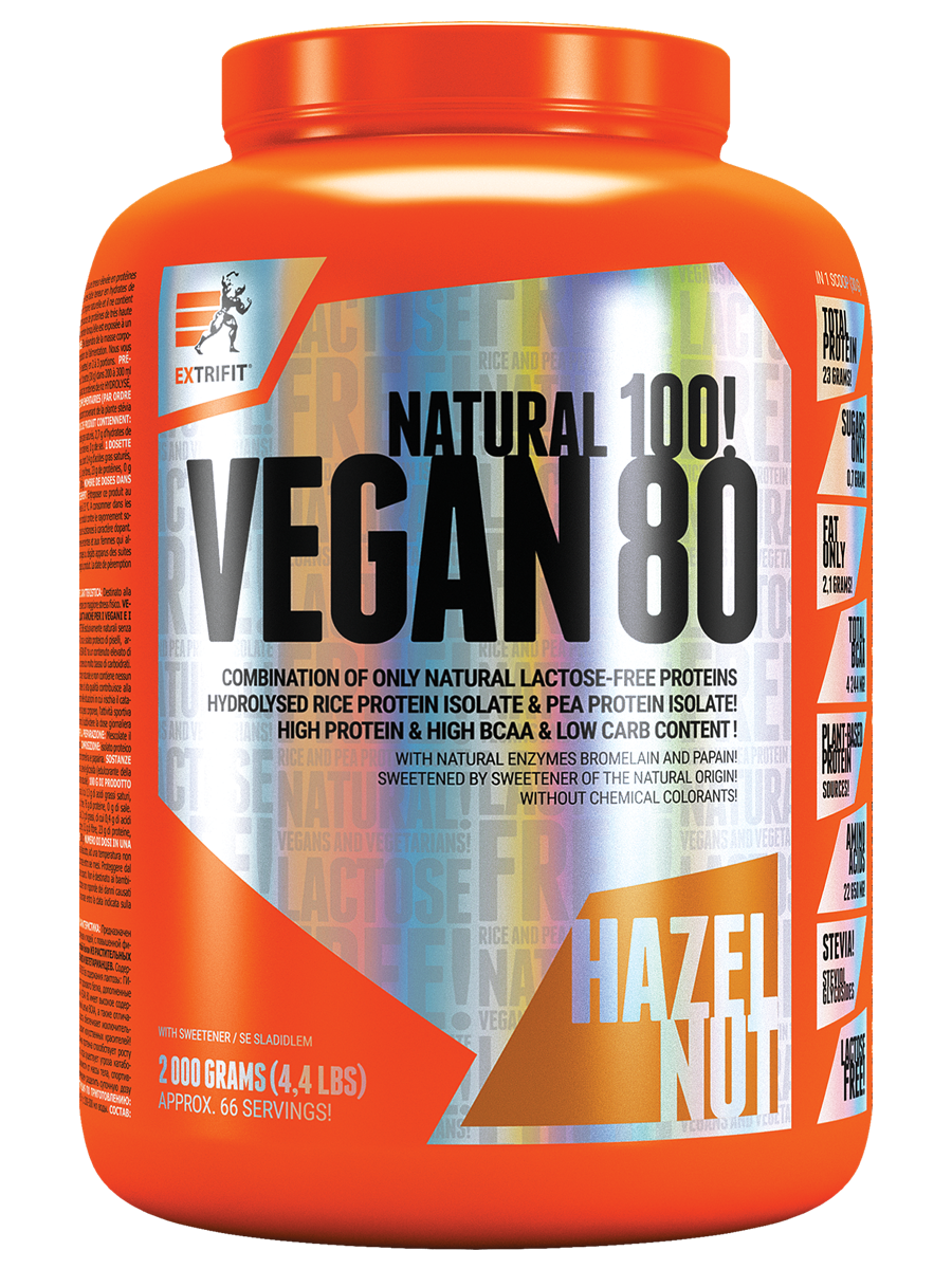 Extrifit Vegan 80 2kg Příchuť: Lískový ořech