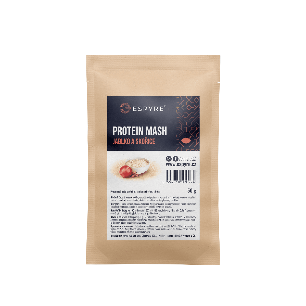 Espyre Proteinová kaše 50 g vzorek Příchuť: Jablko a skořice