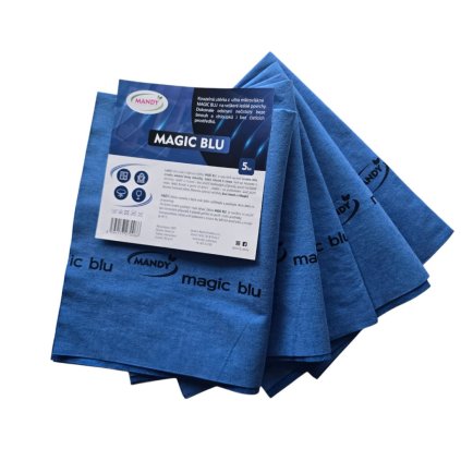 Mandy Magic Micro Blu profesionální balení 5 ks - hadřík na okna, zrcadla, lesklý nábytek a chrom