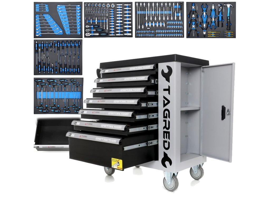 Поялна шкаф с колелца, количка за инструменти с инструменти Tagred TA212 251EL