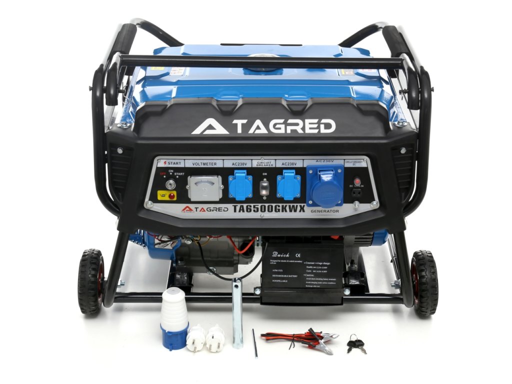 Генератор за ток Tagred 6500W еднофазен 230V 11KW 15HP AVR много мощен