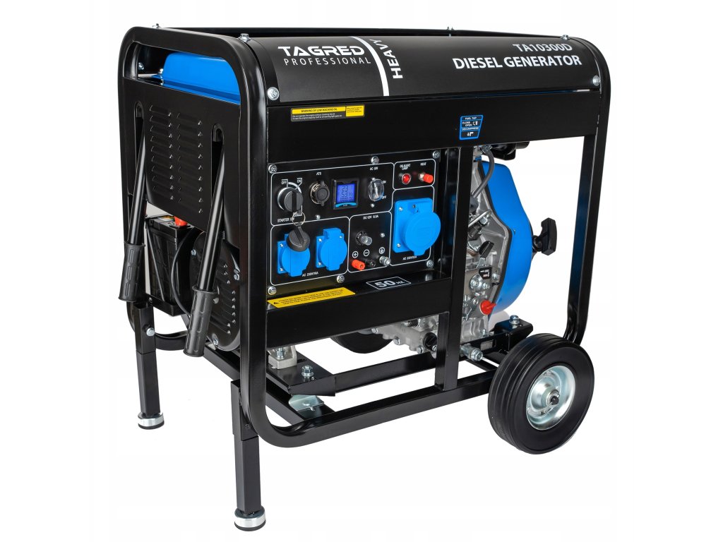 Дизелов генератор TAGRED 10300W, 14 HP, еднофазен, 2x230V + контакт PROFI 230V 32A, 7000W