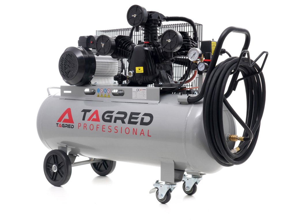 Маслен компресор TAGRED 200L 230V 3 бутала, с сепаратор, маркуч с накрайник