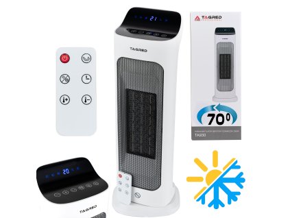 Керамичен стоящ топловъздушен вентилатор, електрически въртящ се радиатор с дистанционно управление TAGRED, мощност 2000W