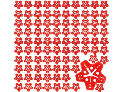 Система за полагане на плочки, 100 дистанционни кръстчета - звездички, многократна употреба