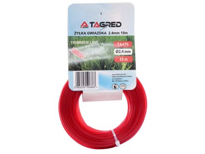 Режеща корда за бензинов храсторез, звезда 2,4 мм x 15 м