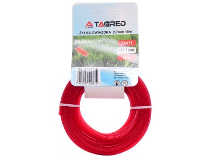 Режеща корда за бензинова коса и храсторез, звезда 2,7мм x 15м
