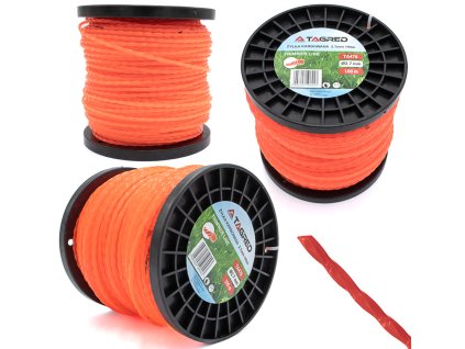 Корда за бензинов храсторез, усукана, назъбена, 2,7 мм x 100 м, голяма макара, здрава