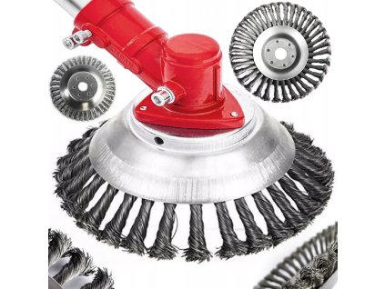Drátěný kartáč na křovinořez 200 mm splétaná kotoučová hlava1