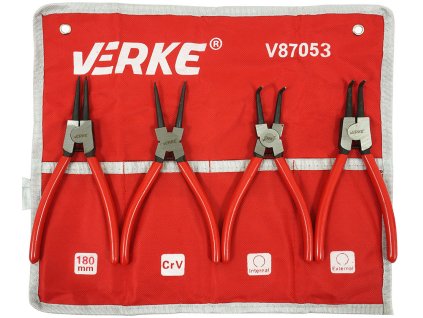 Комплект предпазни клещи Сегер 180 мм, 4 бр, Verke V87053