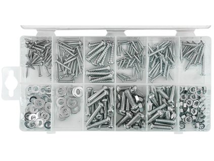 Комплект винтове, самонарязващи винтове, шайби и гайки 347 бр. VERKE V06716