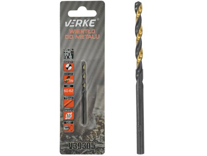Свредло за метал HSS с титаново покритие 3,5 мм - комплект 2 бр VERKE V39305