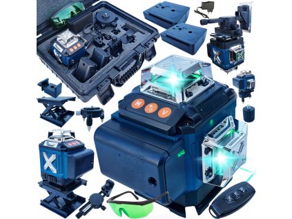 POZIOMICA LASEROWA LASER KRZYZOWY ZIELONY SAMOPOZIOMUJACA 4D 360 2 BATERIE