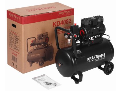 Безмаслен компресор 50L, 290 l/min, 2500W мотор, мобилно изпълнение