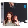 Електрически конвекторен радиатор с термостат, дистанционно управление, LCD таймер, мощност 2000 W, черен