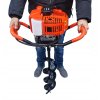Benzinový zemní vrták 5,2 kW Ø 15 cm prodloužení 60 cmor a vertikutátor 3v1 6,5 HP Koš 40 l Kovová konstrukce02